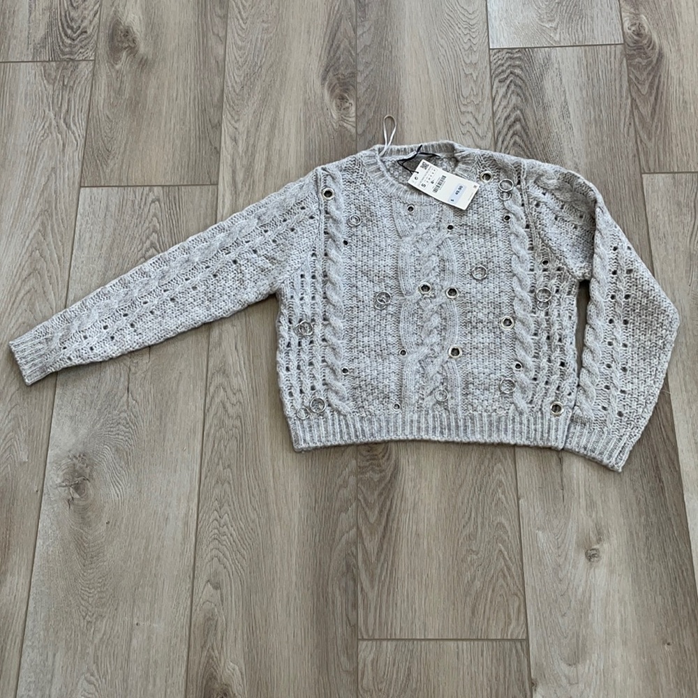 Zara ring sweater light gray